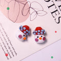 Hand-Painted Christmas Snowman Glass Beads