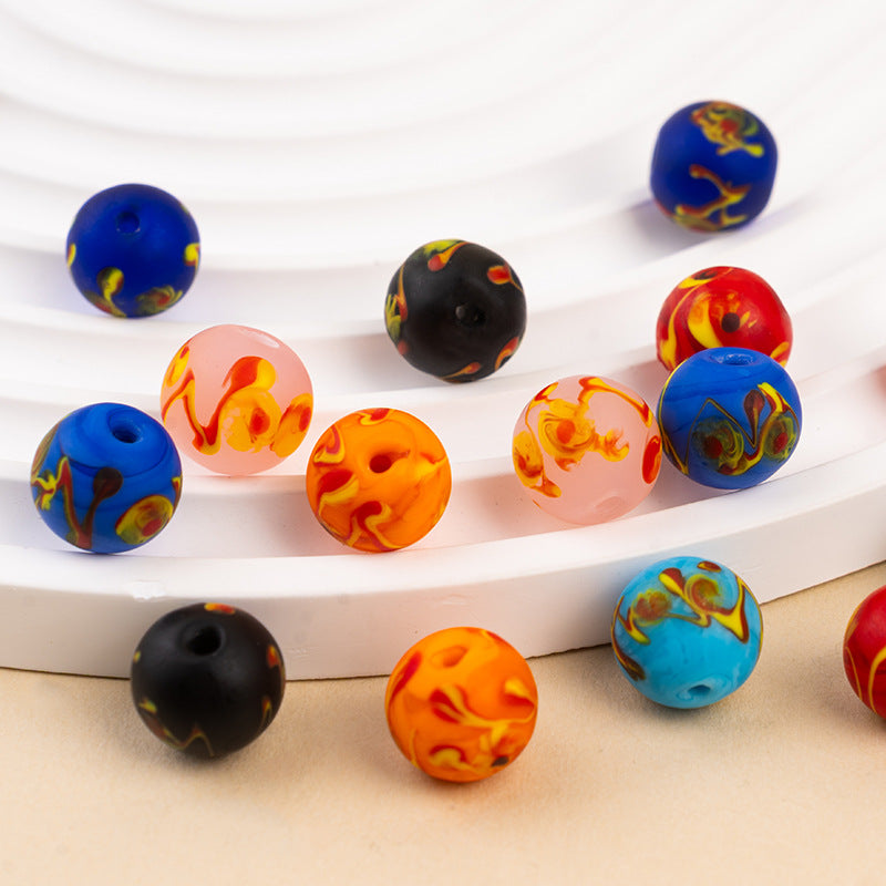 Hand-Painted Phoenix Eye Glass Beads
