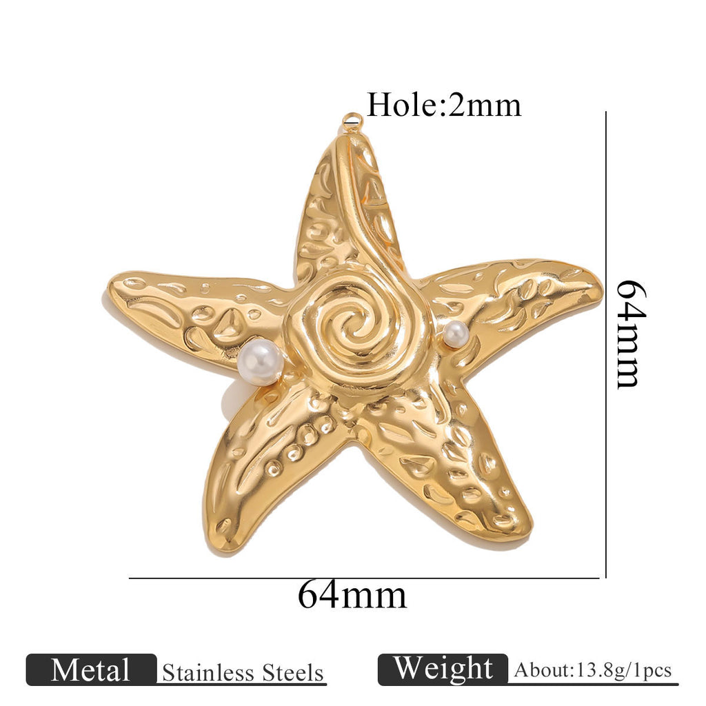 Ocean-Inspired Gold-Tone Pendant Charms