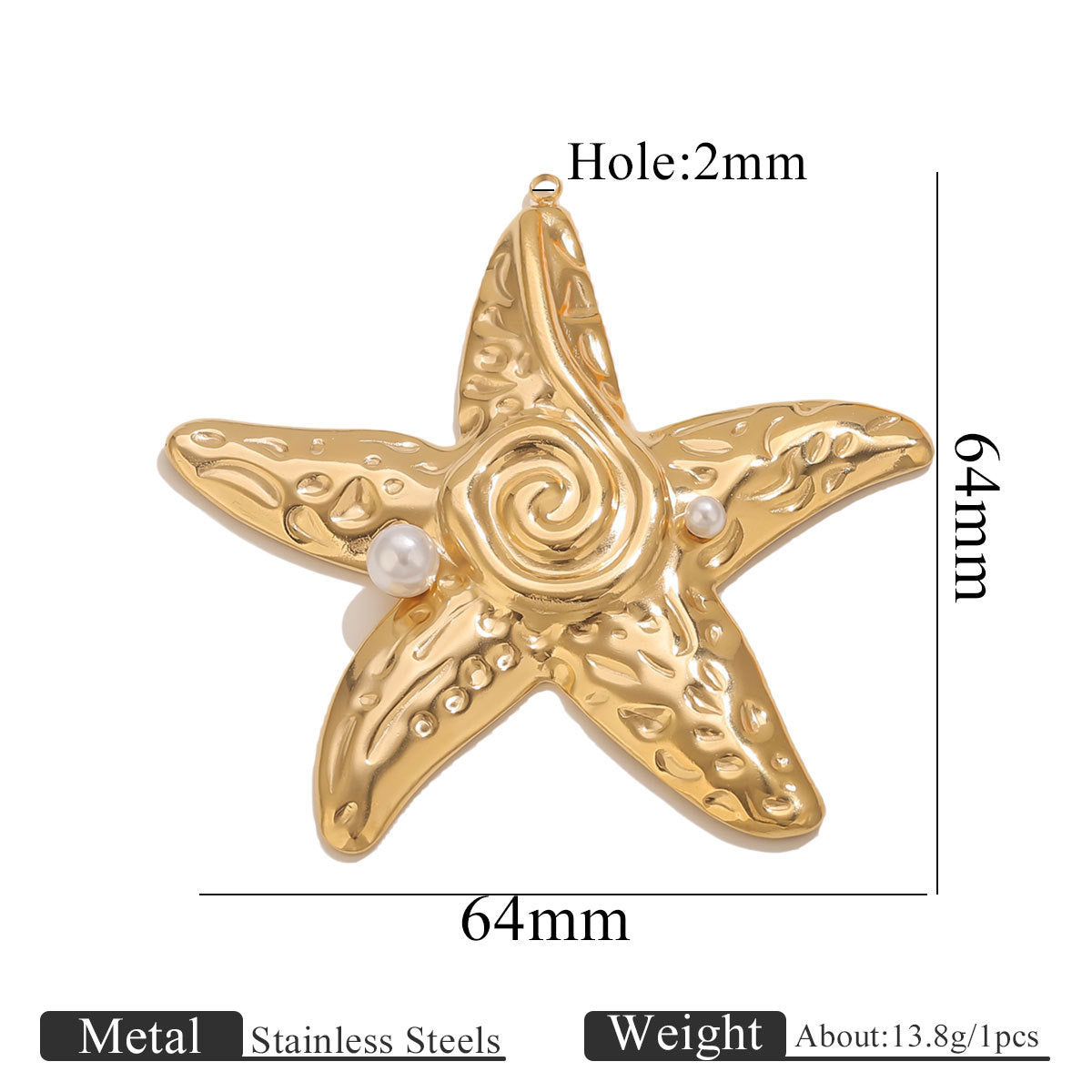 Ocean-Inspired Gold-Tone Pendant Charms
