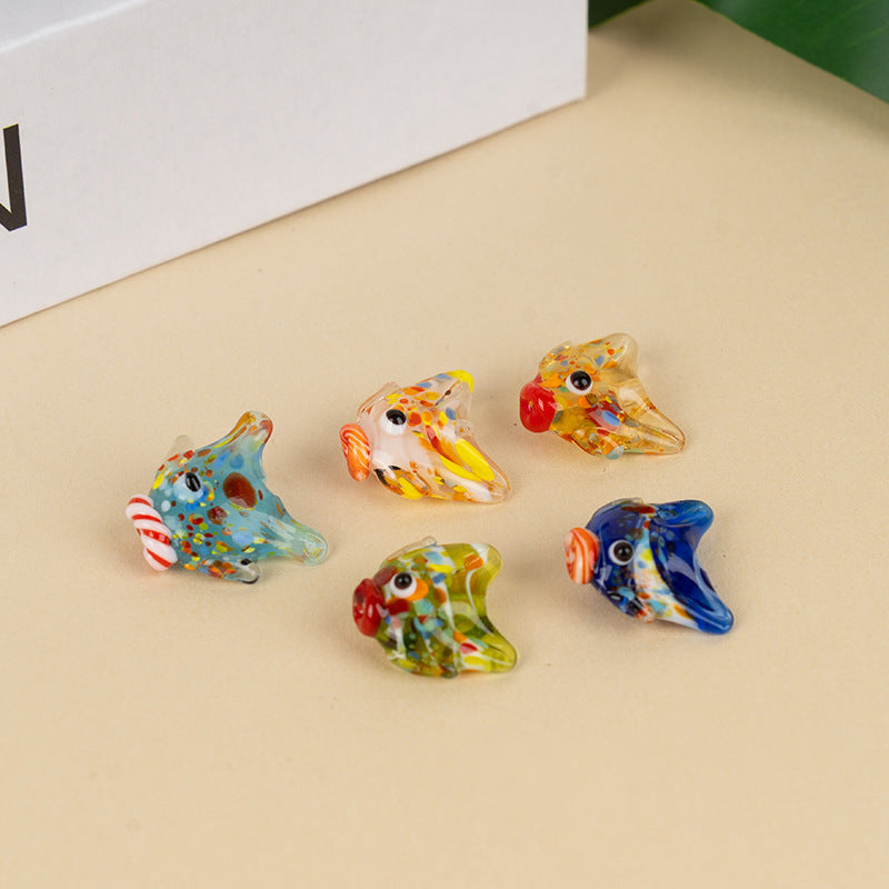 Japanese-Style Colorful Glazed Glass Fish Beads