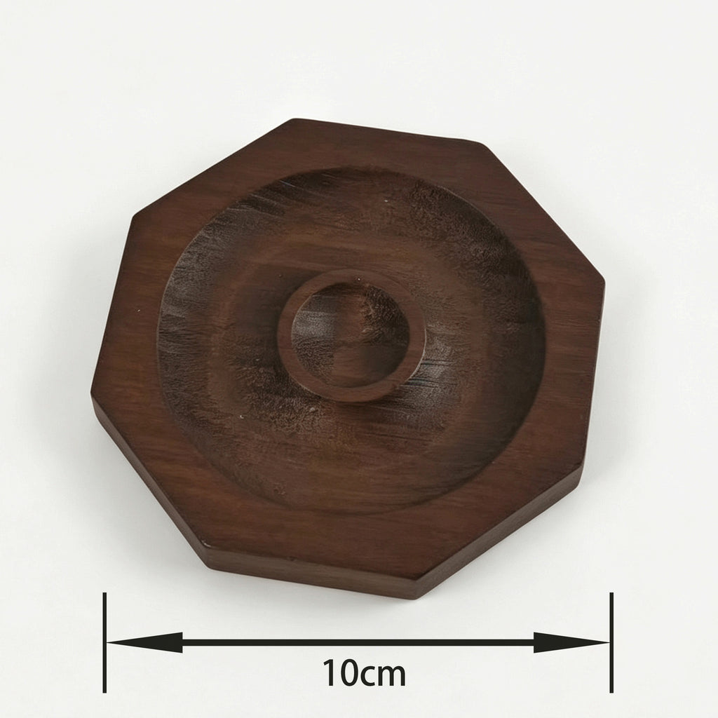 Walnut-Pattern Wooden Bead & Bracelet Display Tray – Vintage Jewelry Display Plate for Gemstone Bracelets, Craft Fairs & Market Stalls