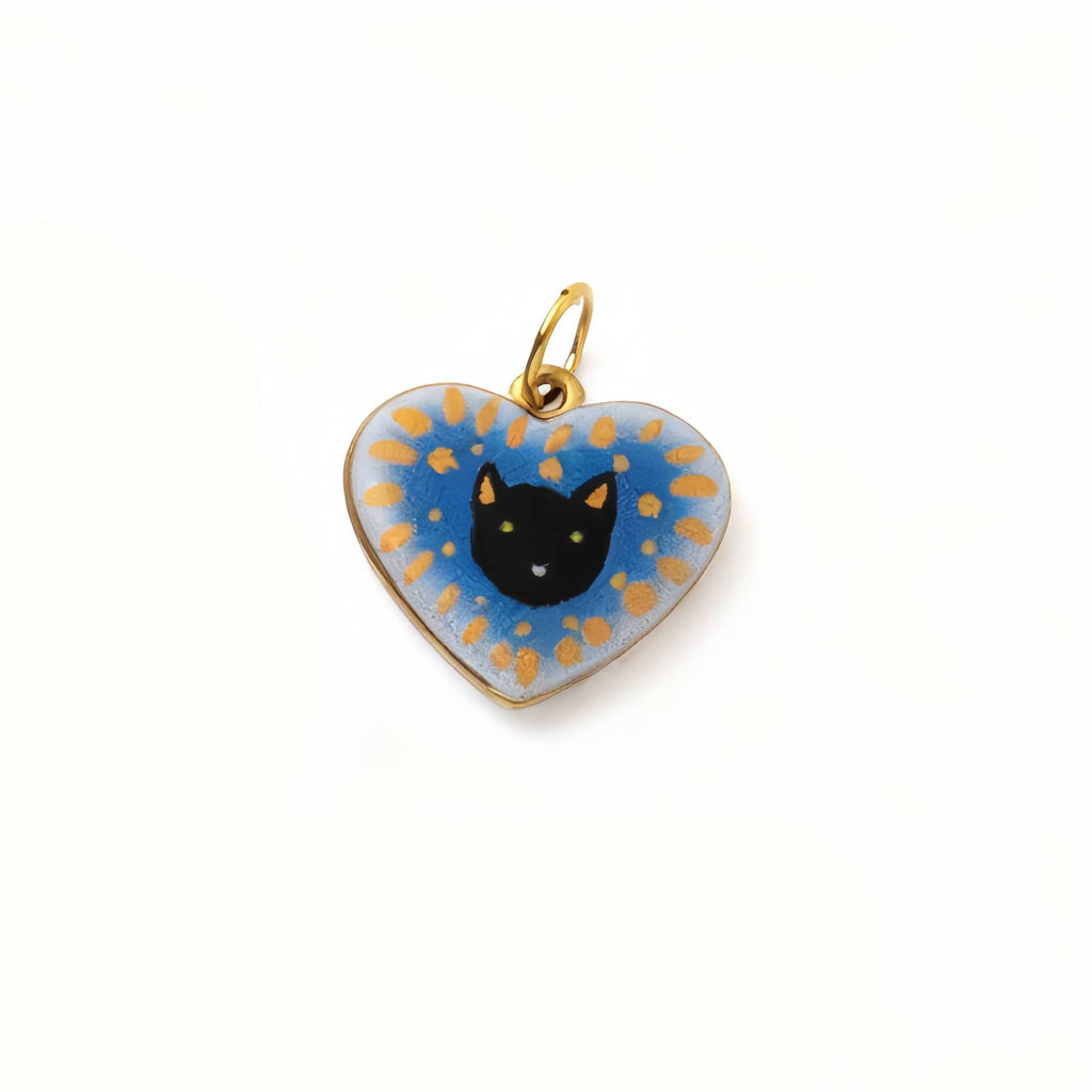 18K Gold-Plated Colorful Heart Pendant Charms