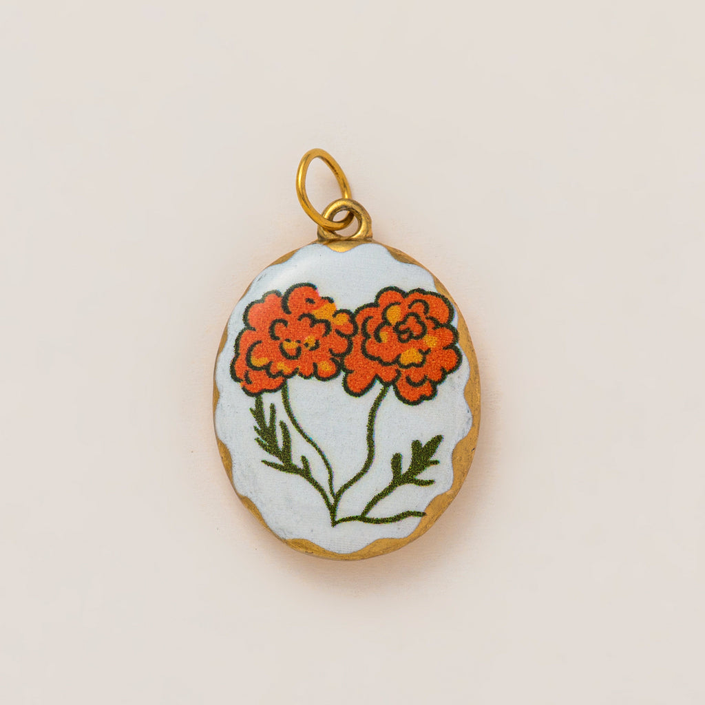 18K Gold-Plated Colorful Heart Pendant Charms