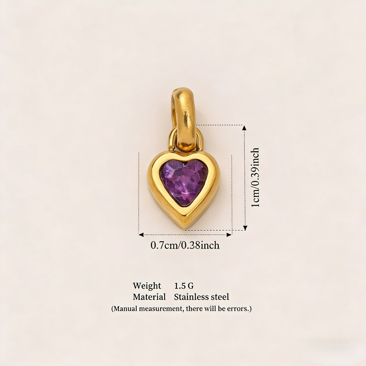 Heart Birthstone Charms