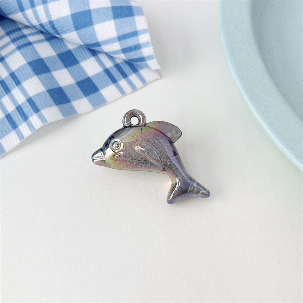 Transparent Bubble Acrylic Dolphin Charms