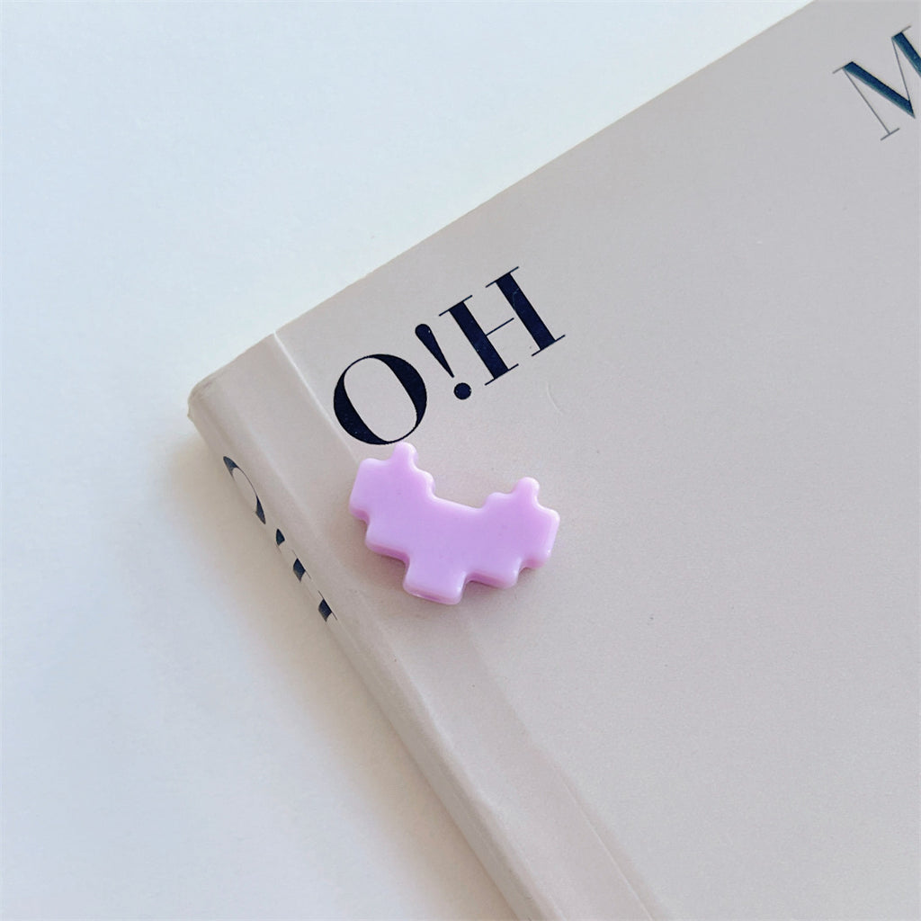 Colorful Pixel Heart Acrylic Beads – Painted Heart Frame Beads for DIY Phone Charms, Bracelets, Keychains & Jewelry Making