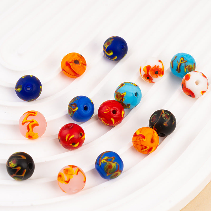 Hand-Painted Phoenix Eye Glass Beads