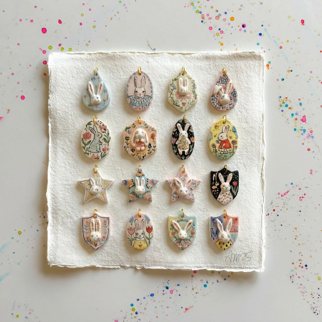 Rabbit & Star Pendant Charms