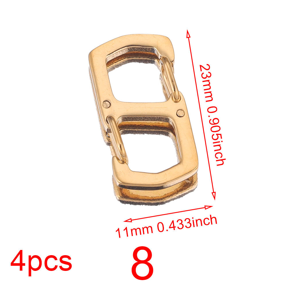 Stainless Steel Number Lobster Clasp Charms 4pc