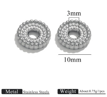 Dotted Gear Wheel Stainless Steel Spacer Beads