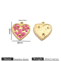 Enamel Heart Flower Charms