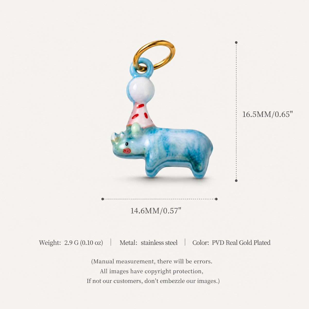 Colorful Stainless Steel Animal Pendant Charms