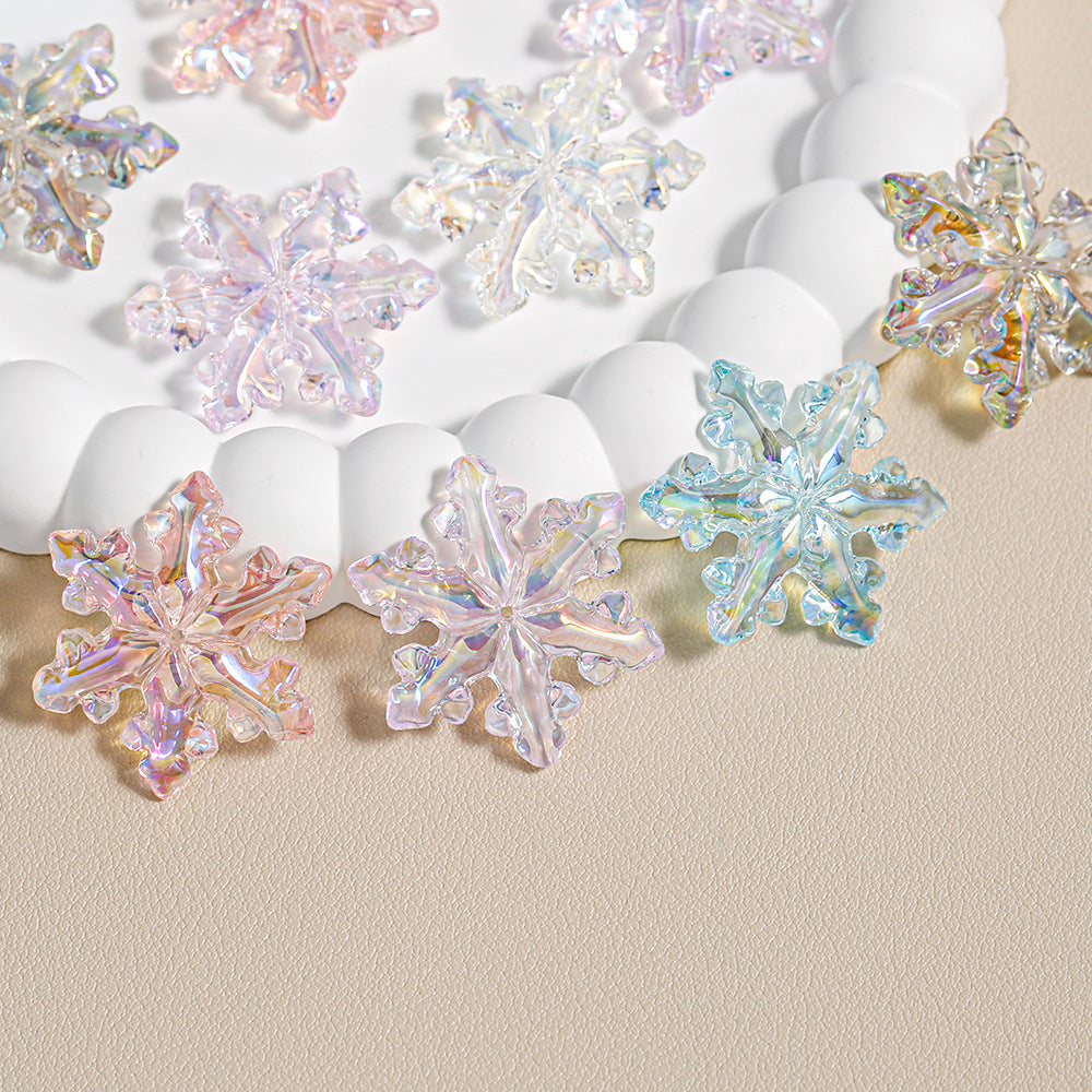 Transparent Christmas Snowflake Beads