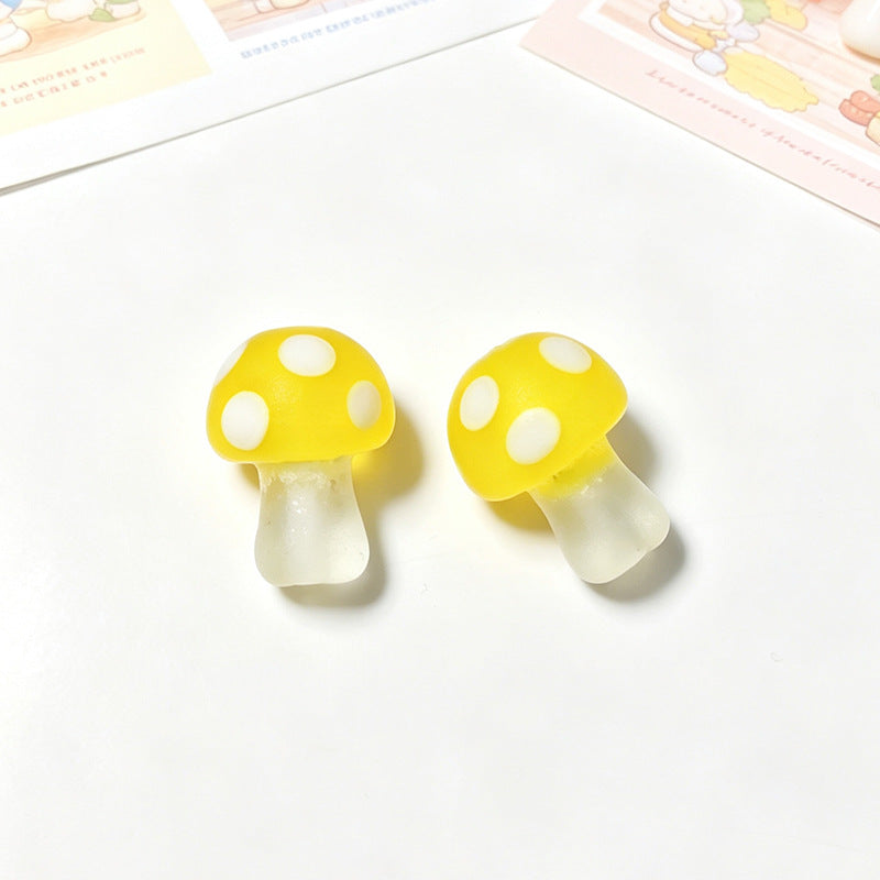 Colorful Frosted Mushroom Glazed Beads