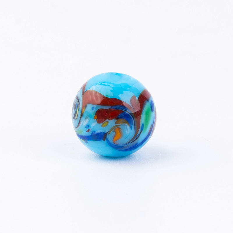 Painted Glass Round Beads