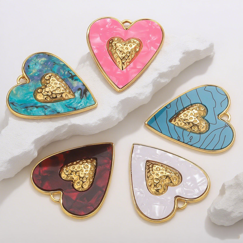 Large Enamel Heart Charm