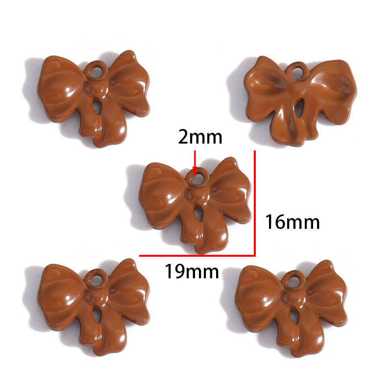 Colorful Painted Alloy Bow Charms – Fashion Ribbon Pendants for DIY Earrings, Necklaces, Hair Accessories & Jewelry Making