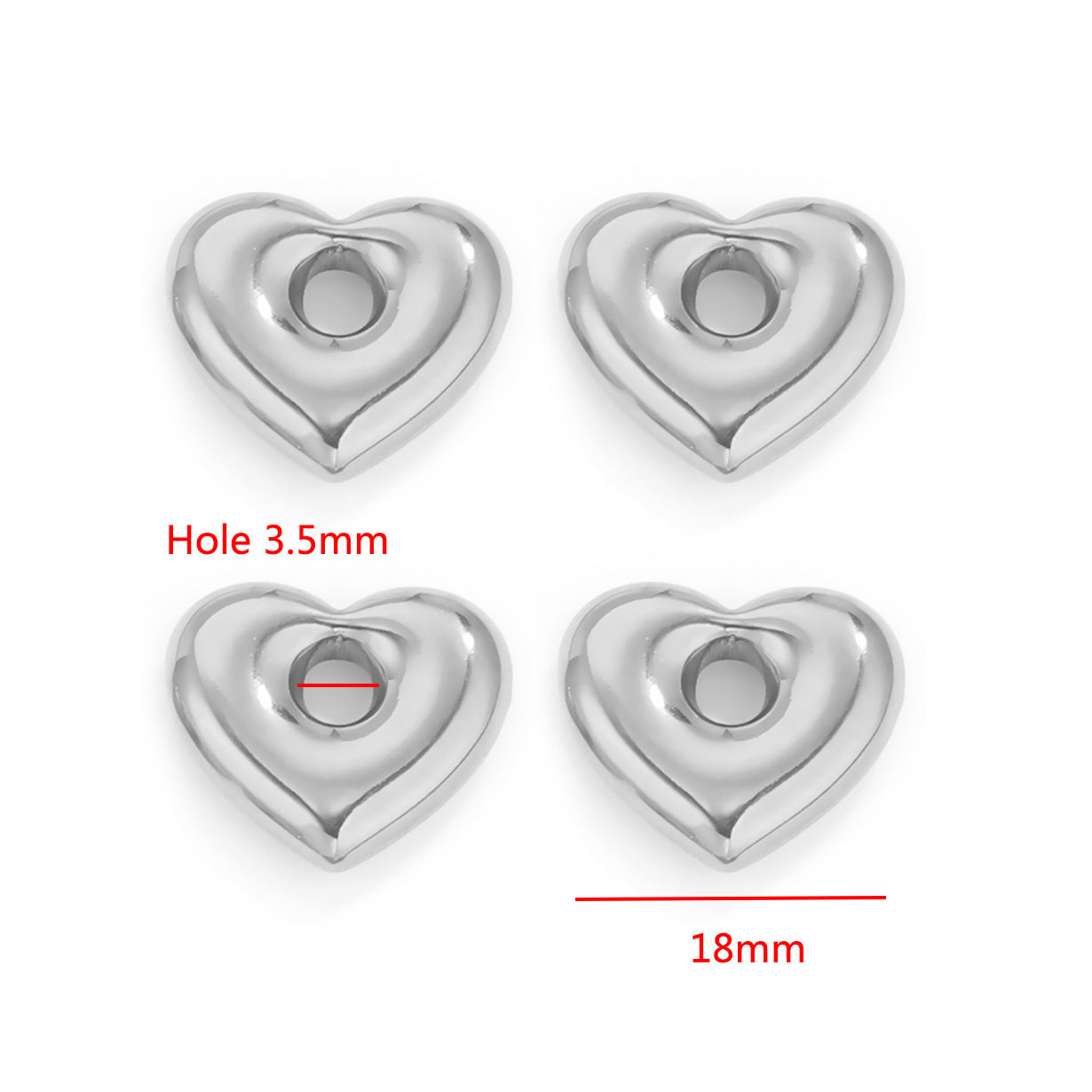 Stainless Steel Large-Hole Geometric Spacer Beads 5pcs