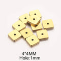 Polished Faceted Stainless Steel Square Spacer Beads for DIY Jewelry 10pcs