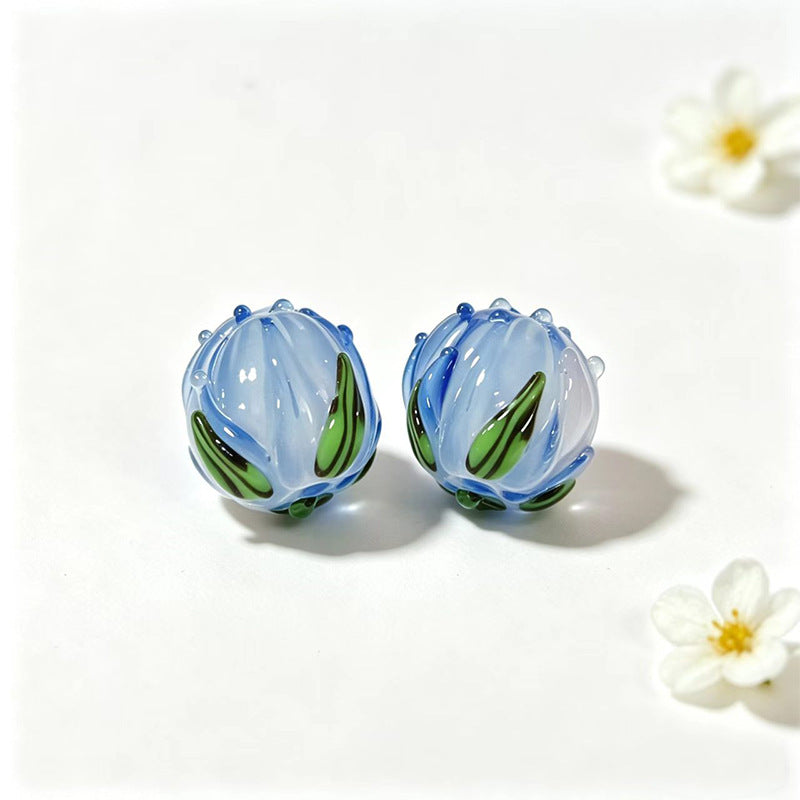Tulip Flower Lampwork Beads