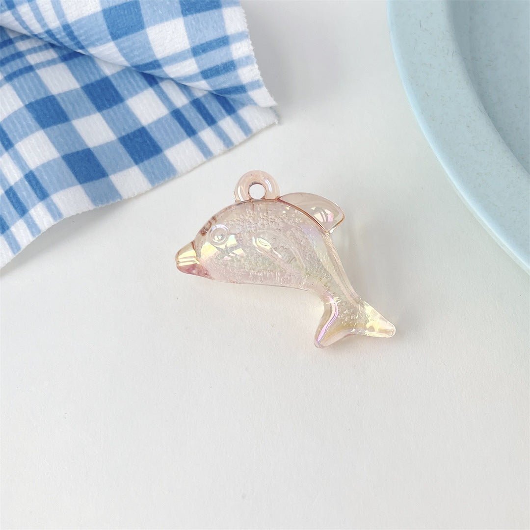 Transparent Bubble Acrylic Dolphin Charms