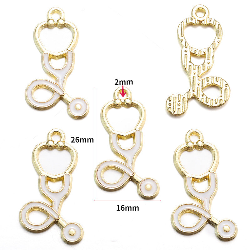 Nurse Hat & Medical Tool Alloy Charms – Colorful Healthcare-Themed Pendants for DIY Bracelets, Keychains & Jewelry Making