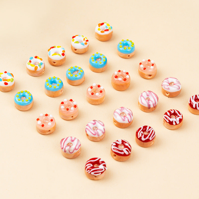 Cute Colorful Donut Glass Beads
