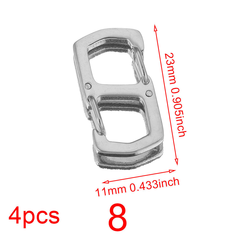 Stainless Steel Number Lobster Clasp Charms 4pc