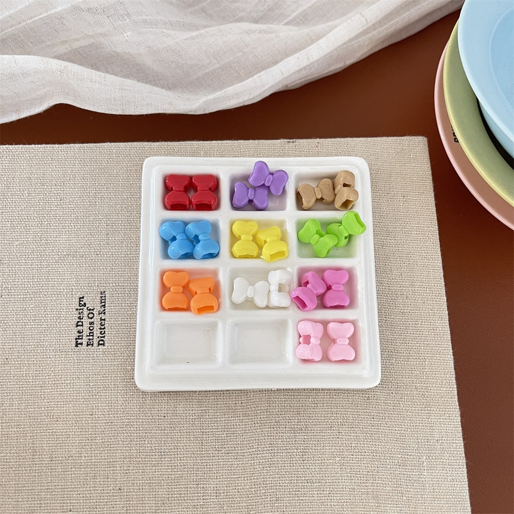 Solid Color Acrylic Bow Beads – Cute Four-Way Bow-Shaped Beads for DIY Phone Charms, Keychains & Jewelry Making