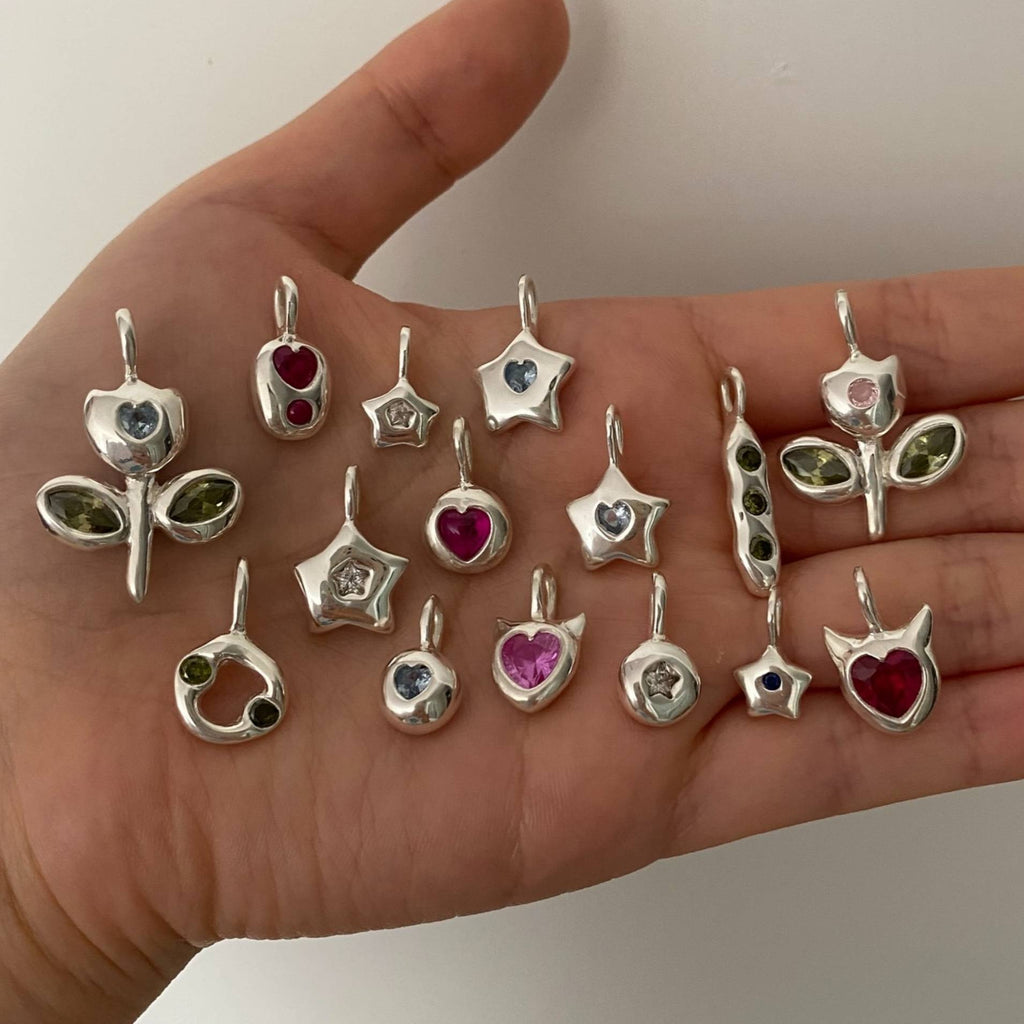 Colorful Stainless Steel Birthstone Crystal Charms