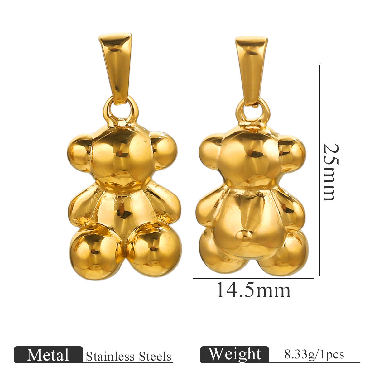 Assorted Stainless Steel Statement Pendant Charms