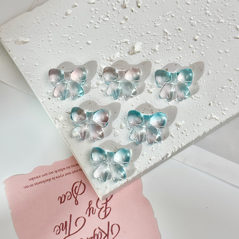 Glazed Crystal-Style Bow Beads (Horizontal Hole)