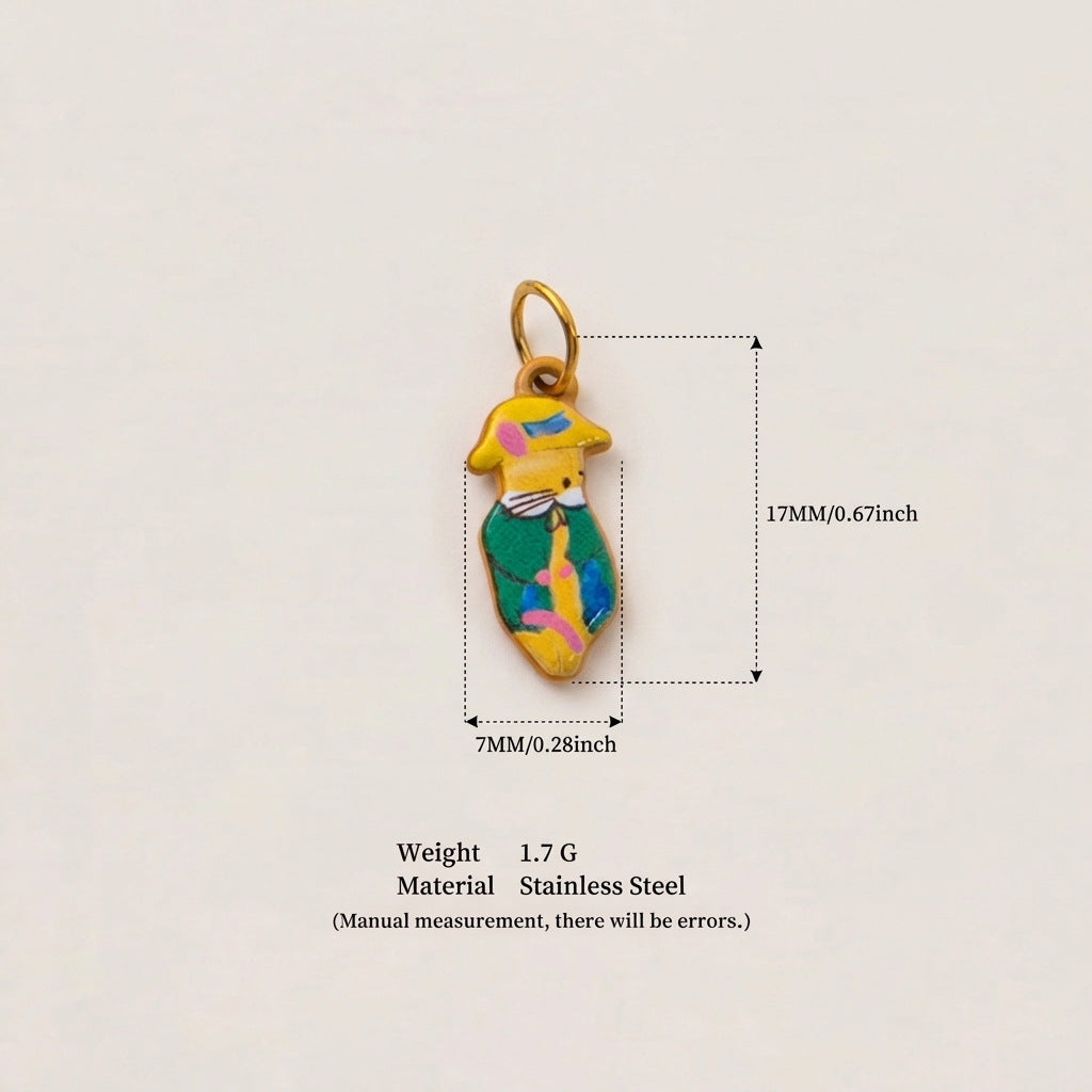 Colorful Stainless Steel Animal Pendant Charms