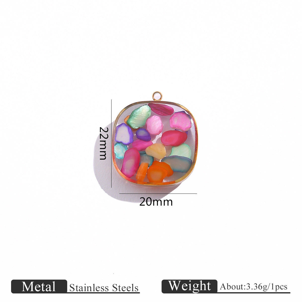 Epoxy Crushed Stone Pendant Charms