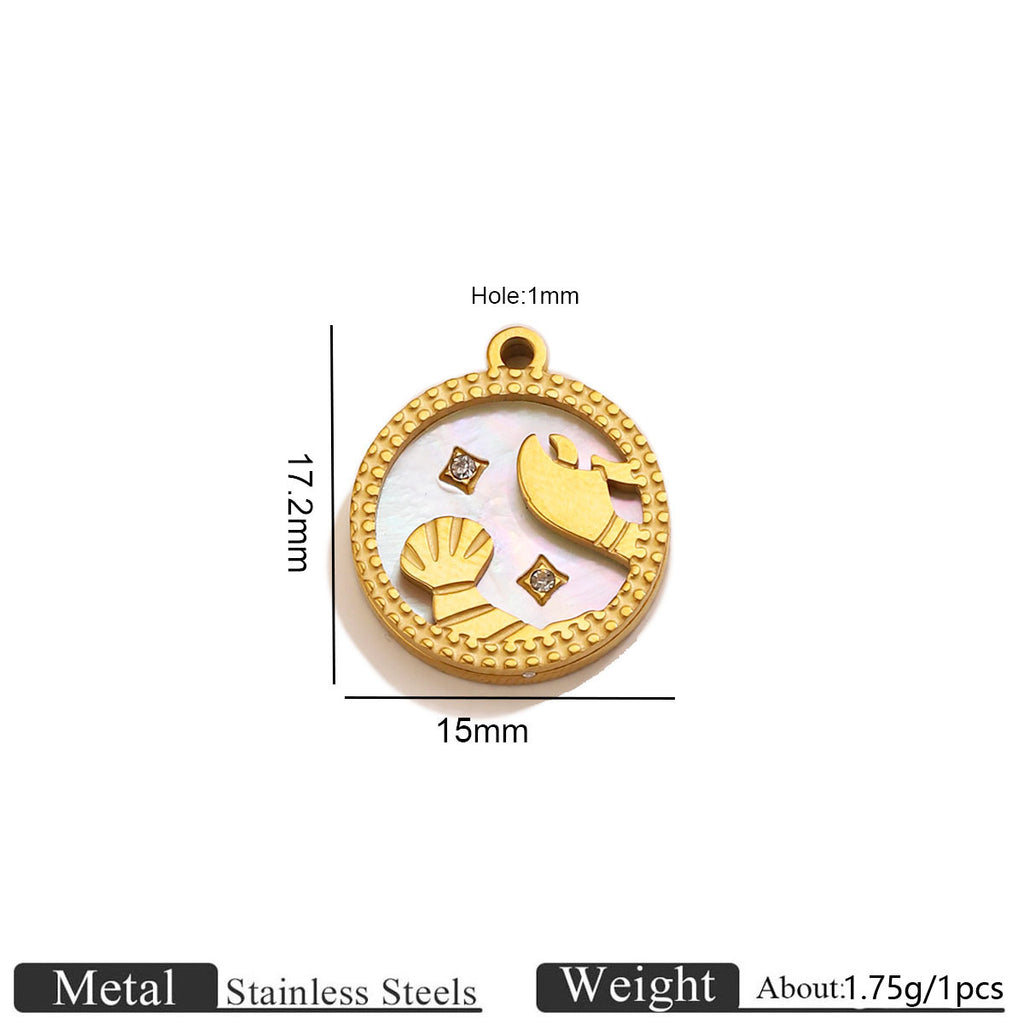 12 Zodiac Mother-of-Pearl Pendants