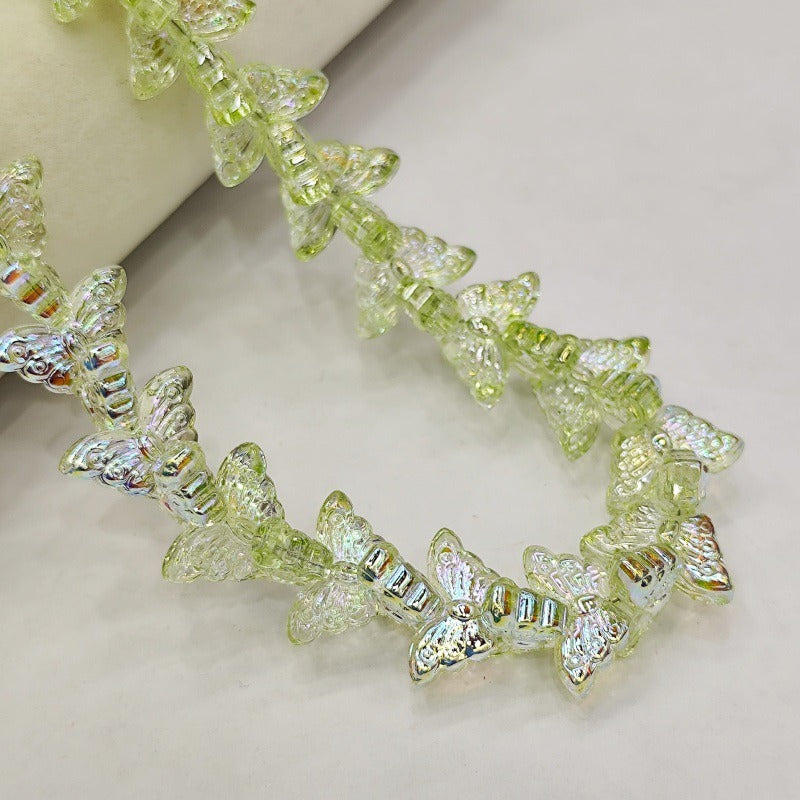 Glossy Butterfly Glass Beads – Glazed Butterfly-Shaped Loose Beads for DIY Bracelets, Phone Charms, Necklaces & Jewelry Making