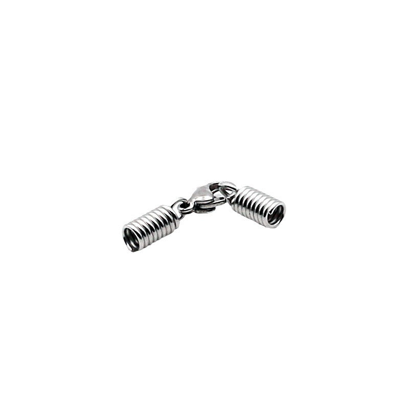 Stainless Steel Spring Cord End and Lobster Clasp Sets 50pcs