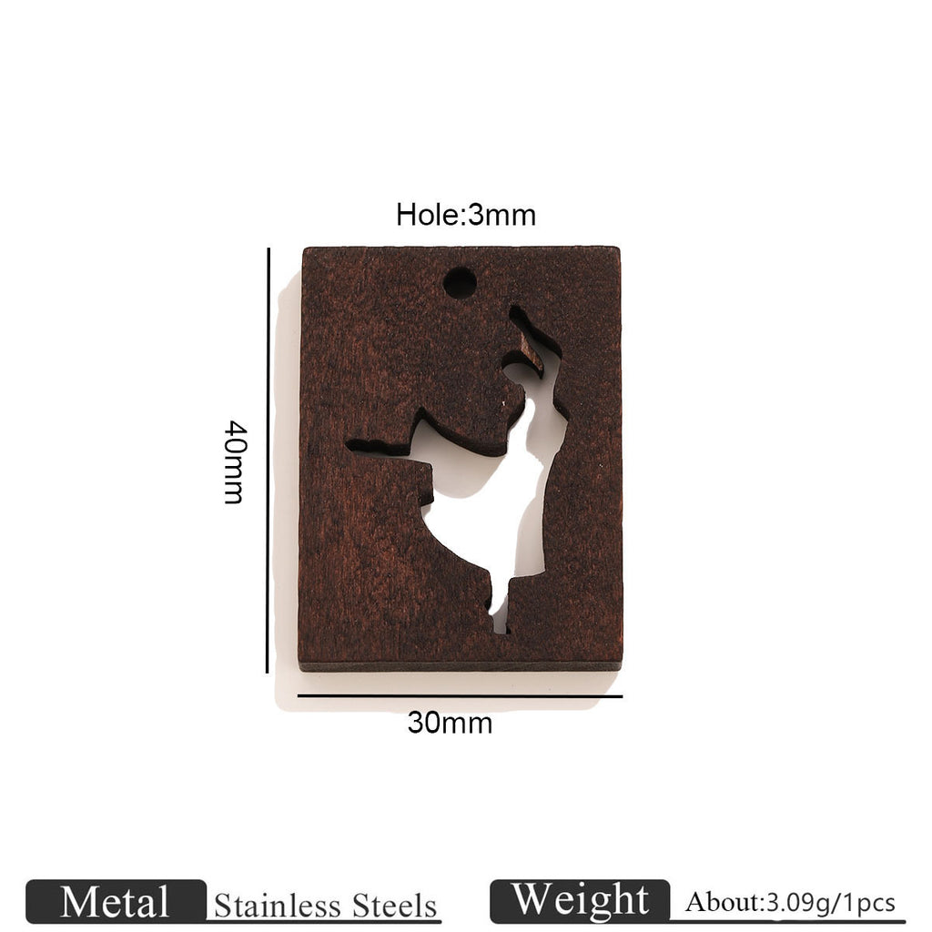 Engraved Wood Pendant Charms