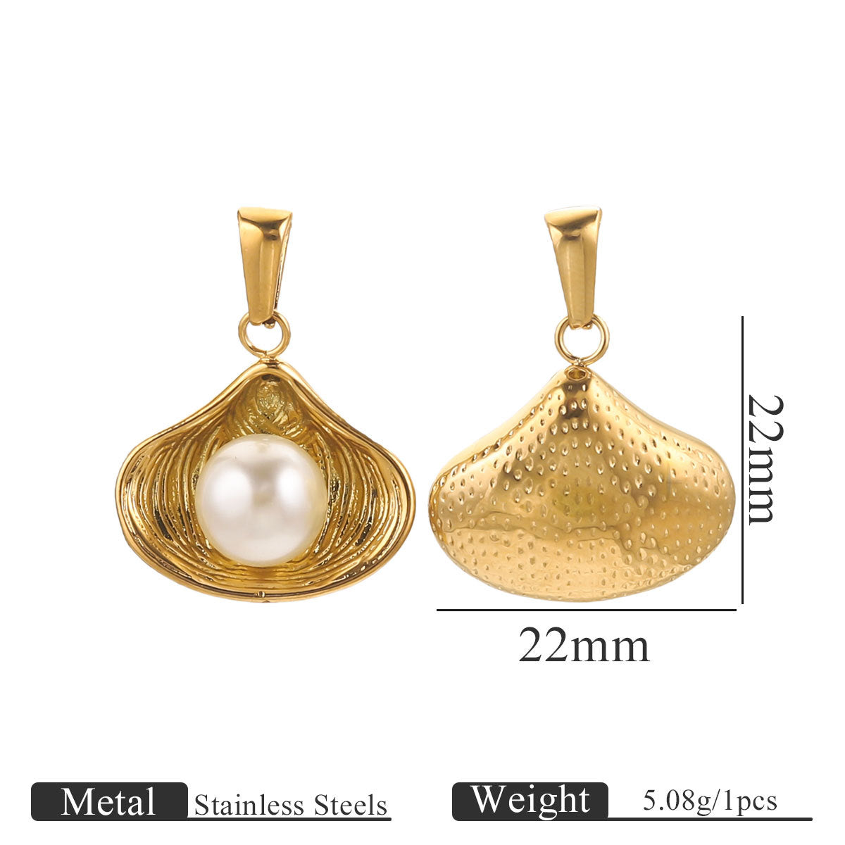 Irregular Imitation Pearl Stainless Steel Pendant