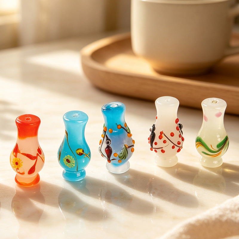 Hand-Painted Colorful Glazed Vase Beads