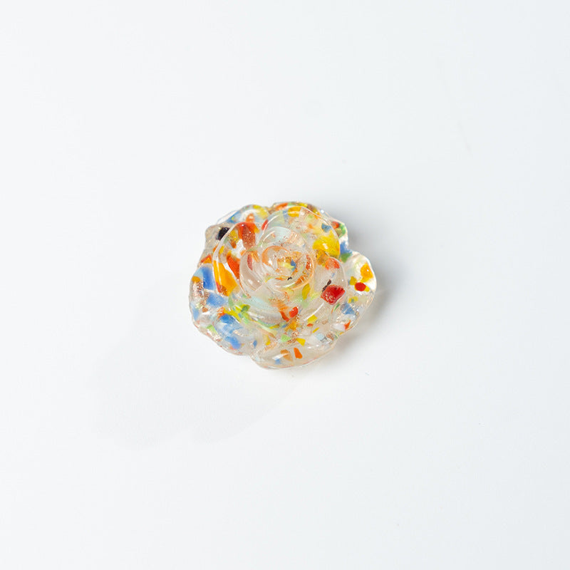 Glazed Rose Flower Beads – Side-Drilled