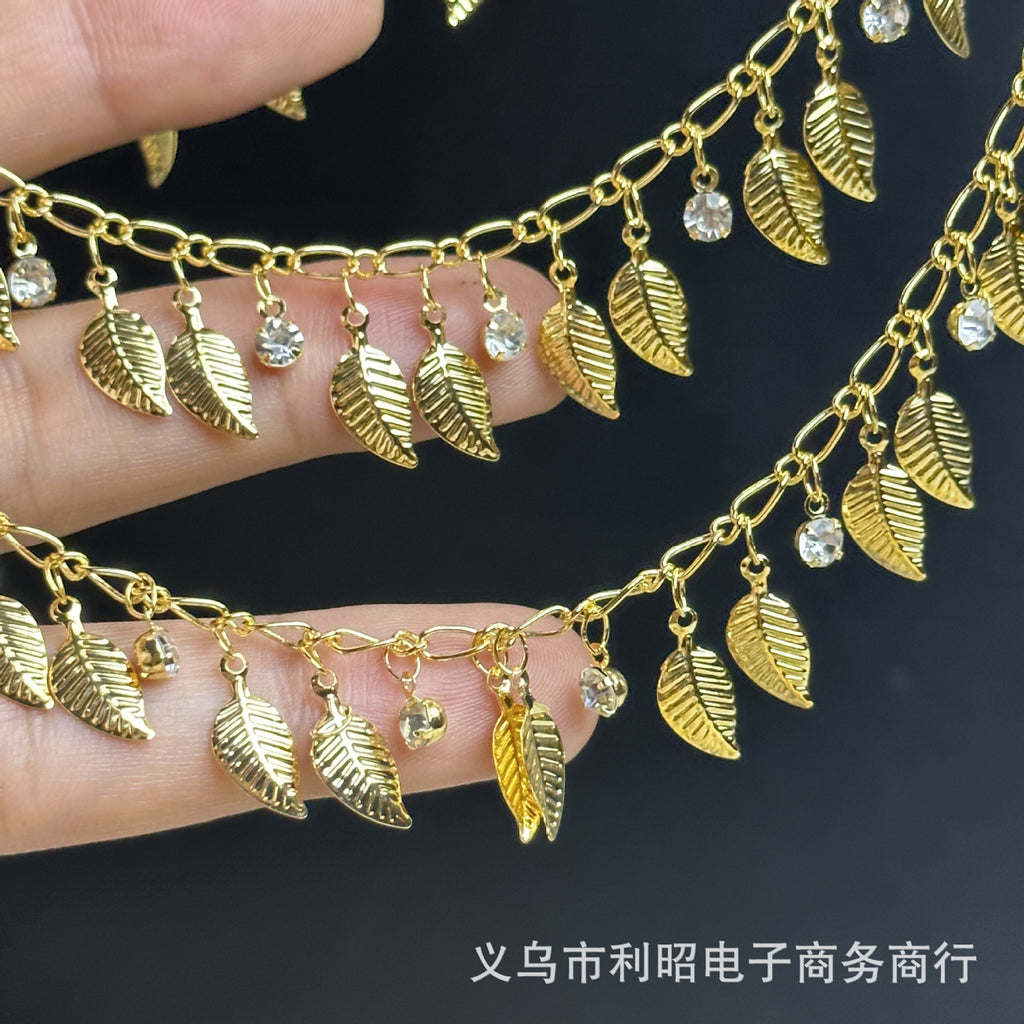 Swaying Leaf Crystal Fringe Chain – 10 Meters