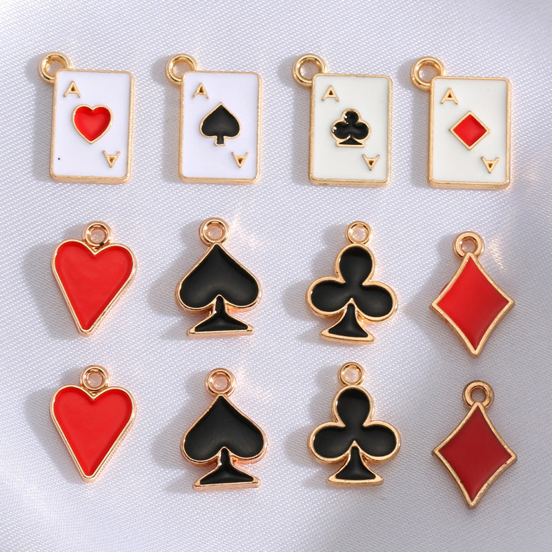 Playing Card Charms – Colorful Enamel-Style Alloy Card Pendants for DIY Bracelets, Necklaces, Keychains & Jewelry Making