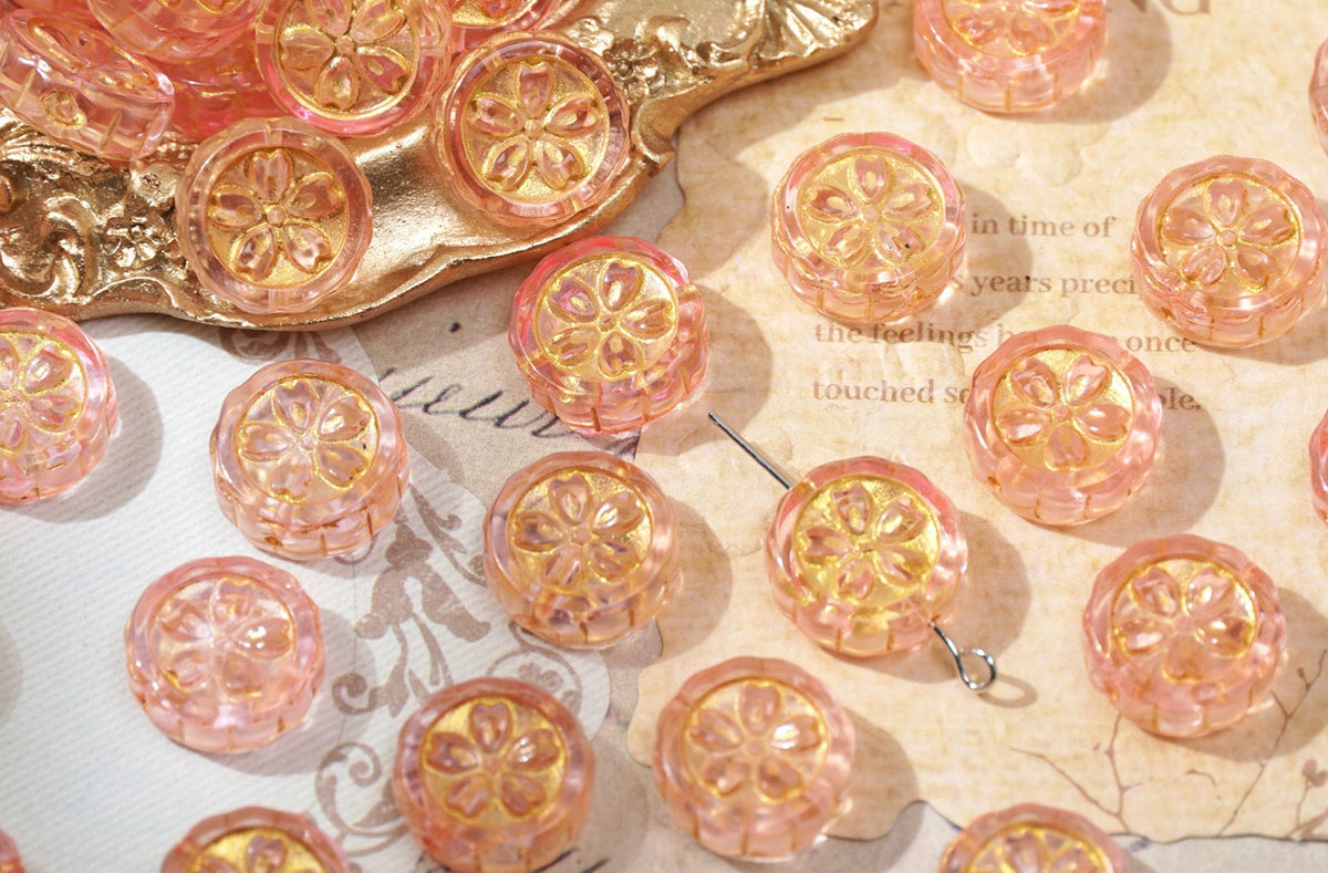Cherry Blossom Glass Beads