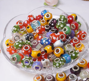 Colorful Large-Hole Glazed Abacus Beads