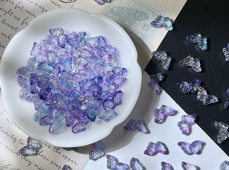 Glass Butterfly Beads with Straight Holes
