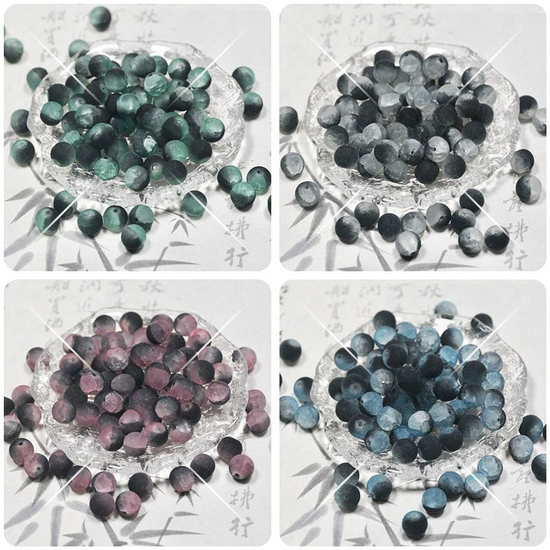 Frosted Moonlight Jade-Style Glass Beads