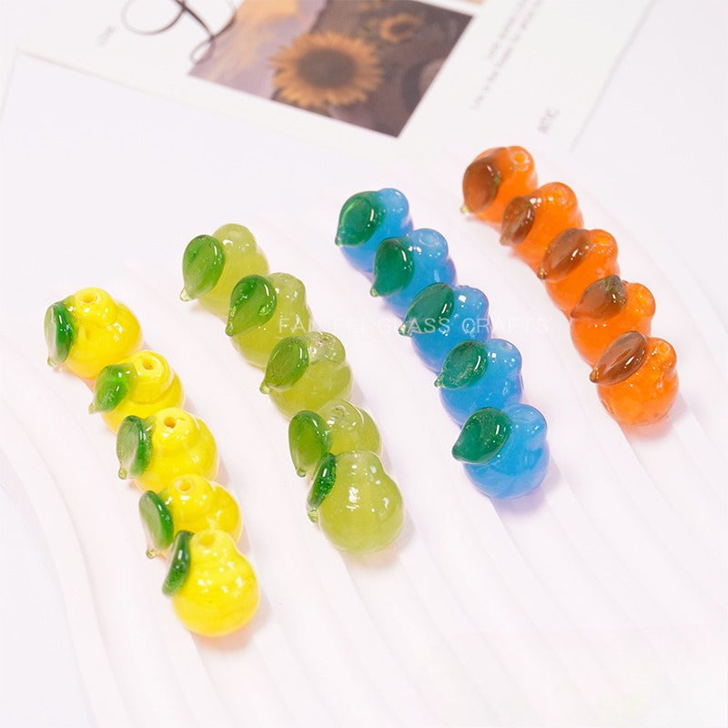 Cute Chubby Pear Glazed Beads