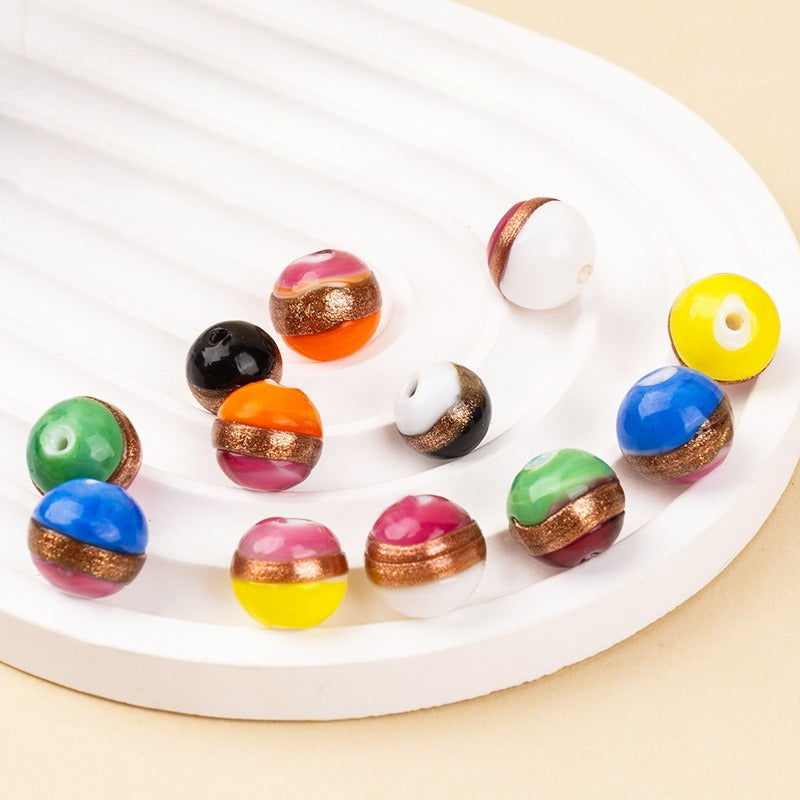 Gold Wire Lampwork Beads